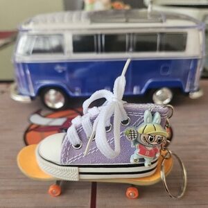 Kids Purple Canvas Sneaker Keychain